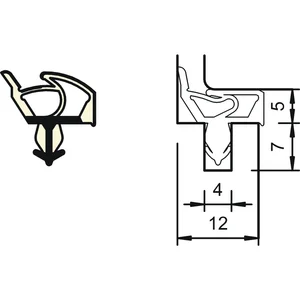 Innentürdichtung SP 7575, Kurzbund á 6,25 Meter, Kunststoff beige