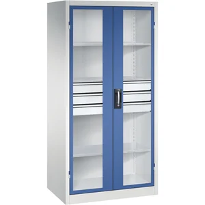 C+P Flügeltürschrank 1950x930x600 mm RAL 7035 lichtgrau/5010 enzianblau