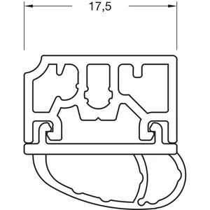 Dichtung Türschwelle für TRANSIT 58 - 76, 2500 mm, silber eloxiert