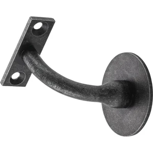 Handlaufträger rund mit Stockschraube, Wandabstand 78 mm, schwarz passiviert
