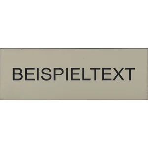 Beschriftungsschild mit Gravur, Kunststoff hellbeige/Schrift schwarz