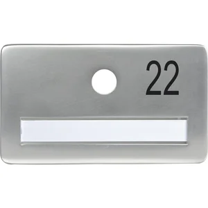 SOLIDO Namensschild ohne Spion, Bohrung ø 14, Alu silber eloxiert, Gravur Nr. 22