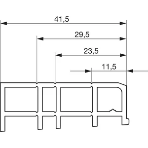 GU Thermostep 164 Zwischenprofil 41 P1641, L=3300 mm, Kunststoff grau