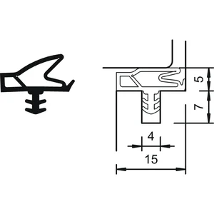 Türanschlagdichtung S 6699a, Kunststoff weiß