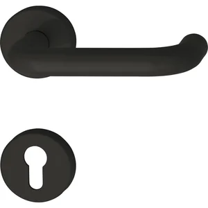 Drückergarnitur 111.20 R - auf Rosette PZ, 38 - 48, tiefschwarz