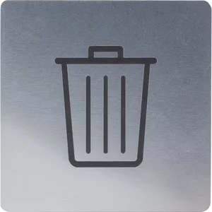 Symbol Müllraum selbstklebend, 100 x 100 mm, Kunststoff Edelstahl-Effekt