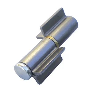 Anschweißband 2-teilig V-Lappen, Stahl blank; Stift 16 mm mit Messingring