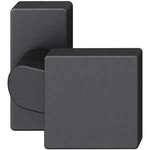 FSB Türknopf 07 0812 auf Rosette eckig, Gewinde M12, Aluminium schwarz matt