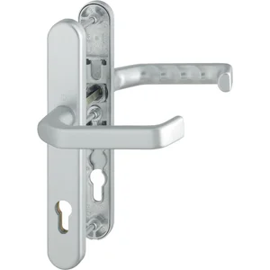 Drückergarnitur LIVERPOOL - Schmalschild PZ, 77-82, Aluminium silber eloxiert