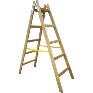 JUST Holz Stehleiter Sprossen=5 Länge=1,66 m mit Gurt
