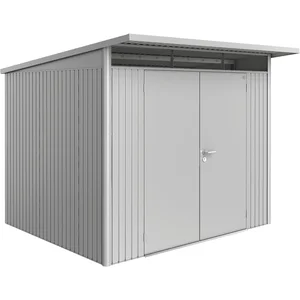 BIOHORT Gerätehaus AvantGarde A6 silber-metallic Doppeltür