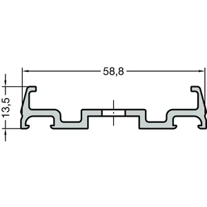 GUTMANN Grundprofil P 2011/64 N, L=6000 mm, Aluminium blank