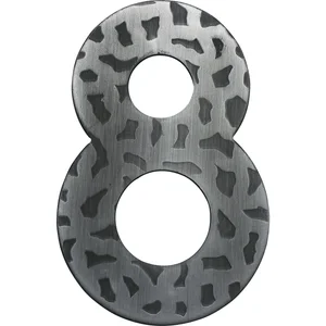 Hausnummer 8 - Höhe 120 mm, Schmiedeeisen schwarz verzinkt