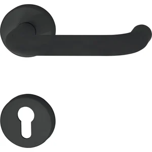 HEWI Drückergarnitur 111 - auf Rosette PZ, 38 - 48, schwarz matt