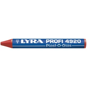 LYRA Wachskreide 4920 Plast-O-Glas runde Form rot Inhalt 12 Stück