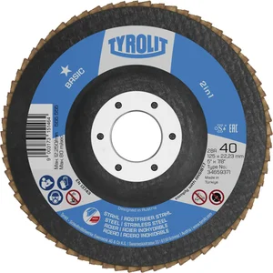 TYROLIT Schleiflamellenteller 2in1 Basic* gerade Ø 115 mm Korn 40 Form 28A