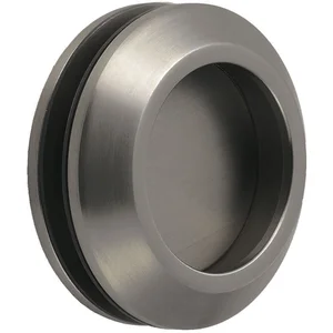 KWS Schiebetürmuschelpaar 5250 rund, Glasstärke 8 - 13 mm, Edelstahl-Effekt