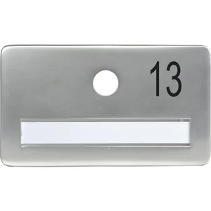 SOLIDO Namensschild ohne Spion, Bohrung ø 14, Alu silber eloxiert, Gravur Nr. 13