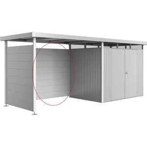 BIOHORT Seitendach-Rückwand HighLine H2, H3, H4, H5 silber-metallic