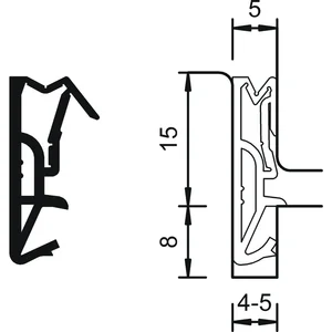 Haustürdichtung DS 155a, Silikon graphitgrau
