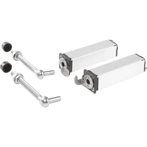 Torbandset mit Feder für Gartentore SWING40, f. Vierkantrohr, Länge 130mm,silber