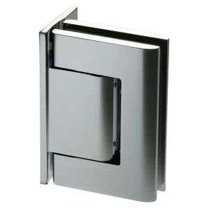 Pendeltürband Biloba 90° Glas-Wand, einseitige Platte,Aluminium Edelstahl-Effekt