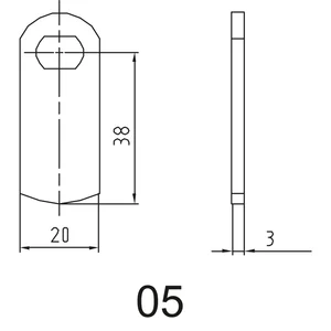 ASSA ABLOY Sperrnase für Elektronisches Schrankschloss Sense+PIN, Nr.5, gerade