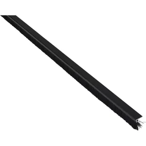Türdichtungsbürste m. Winkelprofilleiste,2000mm,Borsten schwarz,schwarz eloxiert