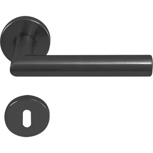 SOLIDO Drückergarnitur NORWEGEN - auf Rosette BB, 38 - 45, Edelstahl schwarz