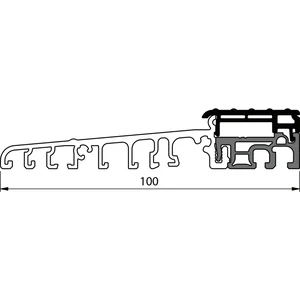 Balkontürschwelle EIFEL TB-100, 6000 mm, silber eloxiert/grau