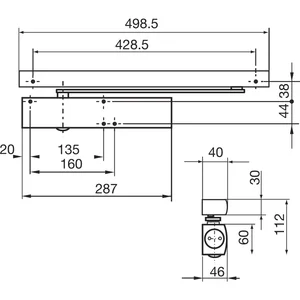 GEZE Türschließer TS 5000E, EN 2-6, 1-flg. Gleitschiene, silber