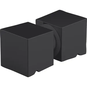 DORMA-Glas Duschtürknopf eckig, 32 x 32 mm, Aluminium schwarz matt RAL9005