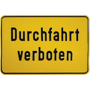 Hinweisschild Durchfahrt verboten 300 x 200 mm