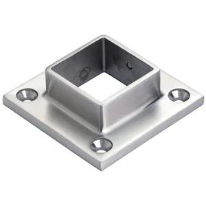 CROSO Flansch für Vierkantrohr 40 x 40 mm, Edelstahl V4A