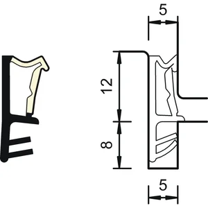 Flügelfalzdichtung SP 6850, Kunststoff schwarz