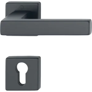 HOPPE Drückergarnitur AUSTIN - auf Rosette PZ, TS 52-57 mm, Aluminium schwarz