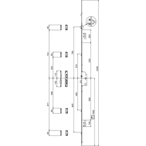 MACO MFV-Schloss Z-TS PT i.S, DM 55 mm,Stulp 2400 x 16 x 3 mm eckig,silberfärbig