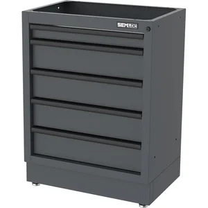 SEMLOC Unterbauschrank 910 x 680 x 458 mm schwarz 5 Laden 45kg