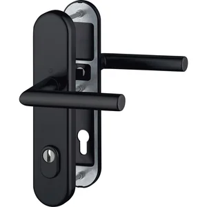 Sicherheits-Drückergarnitur AMSTERDAM, PZ88, Türstärke 42-52 mm, RC3, schwarz