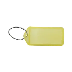 Schlüsselanhänger - mit Papiereinlage, Kunststoff transparent gelb