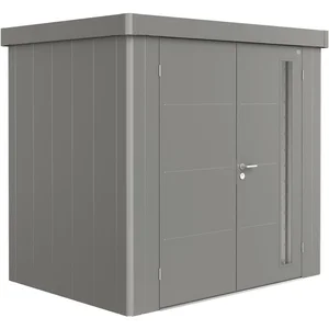 BIOHORT Gerätehaus Neo 1B quarzgrau-metallic Doppeltür