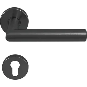 SOLIDO FH-Drückergarnitur NORWEGEN - auf Rosette PZ, 38 - 45, Edelstahl schwarz