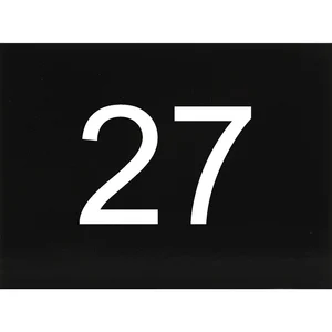 Nummernschild selbstklebend, 40 x 30 mm, Type 27, Kunststoff schwarz glänzend