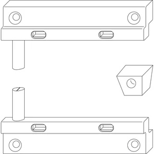 MACO RUSTICO Schließzapfenplatten-Garnitur R3, Ladenabstand 25 mm, schwarz