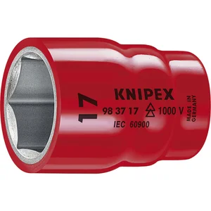KNIPEX Steckschlüssel-Einsatz isoliert 9837, 3/8" für 6-kant, SW 13 mm