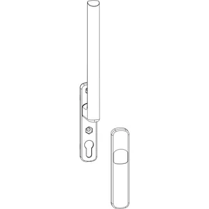 MACO HS Griff 12 innen, ohne PZ, mit Nocken, VK-10mm, Alu silber (218397)