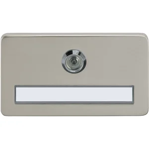 FH Namensschild mit Türgucker, 120x70x6, Linse 170°, TS 54-74, Edelstahl matt