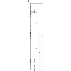 KFV Schließleiste für Mehrfachverriegelungsschloss BS 3700, B298 rechts, silber