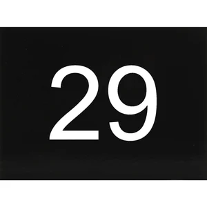 Nummernschild selbstklebend, 40 x 30 mm, Type 29, Kunststoff schwarz glänzend