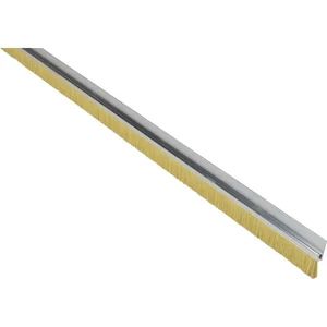 Türdichtungsbürste m. gerader Leiste, 2000 mm, Borsten 25 mm natur, Alu Silber